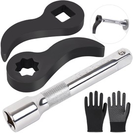 Pry Bar Wrench Adapter - Juvaeny Adjustable Indexing Pry Bar Adaptor Head for 1/2" Drive Ratchets, 4pcs Crowbar Adapter Head Tool with Non - Slip Gloves