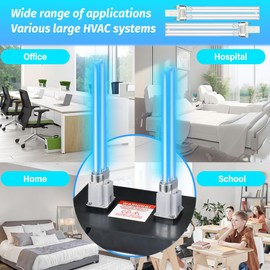 Upgrade Air Scrubber R2000 UVC Light for HVAC System Dual Lamp 24w Power Consumption,110V Work Around The Clock, Four Lamps