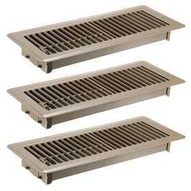 Sumnacon Pack of 3 Floor Vent Covers Metal Floor Register 4 x 12 Inch Heavy Duty Floor Vents with Adjustable Air Supply Lever, Walkable Brown Vent Covers for Home Floor