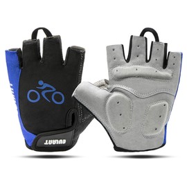 EULANT Cycling Gloves Fingerless Padded Gloves Half Finger Cycling Gloves Men and Women for MTB Road Bike Mountain Bike Strength Training Fitness Riding Crossfit Mountaineering Blue L