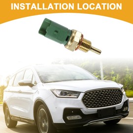 Partuto Coolant Temperature Sensor No.96368024 - for Peugeot 206 2000-2009 Plastic Metal Gold Tone Green - 1 Pcs