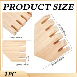 MAYJOYDIY Ringständer Aus Holz Mit 5 Schlitz 10×9.8×2cm Natürliche Farbe Ringaufbewahrung Aus Holz Ring Und Ohrringhalter Für Schmuckschränke Schmuckladentheken Fotografie