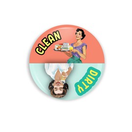 2.25 Inch Retro Housewives Clean Dirty Dishwasher Magnet
