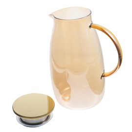 FUNOMOCYA Glass Juice Pitcher with Lid Ergonomic Handle Capacity Cold Water Kettle for Living Borosilicate Glass for Tea and Daily Use