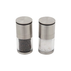 Kamenstein Magnetic Salt and Pepper Grinder Filled with Spices, Set Of 2, Stainless Steel