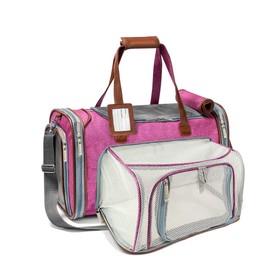 Mr. Peanut's Expandable Airline Approved Soft Sided Pet Carrier, Low Profile Gold Series Tote, Premium Brand Self Locking Zippers, Plush Faux Fleece Bedding with a Sturdy Plywood Base