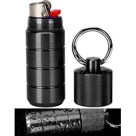 Waterproof Lighter Case Cover Holder for BIC Regular Lighters Sleeve Type J6 Outdoor Survival Multipurpose Seal Lighter Pouch (Black) for Hiking, Travel, Camping, and Emergency Preparedness