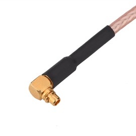 Zerone RG316 SMA Female to MMCX Male Right Angle Coaxial Cable RF Pigtail Antenna Extender Cable 25cm
