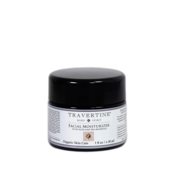 Travertine Spa Facial Moisturizer with Aloe and Sea Minerals | Plant-Based Hyaluronic Acid | Vitamin-Rich Sea Minerals | For Men and Women