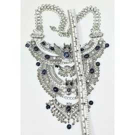 Claire Kern Creations 6 Owls Bird Gemstone Lapis Lazuli Handmade Bib Necklace 2 x Earrings