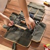 Canvas Tool Roll, 16OZ Waxed Canvas Tool Carrier Roll -