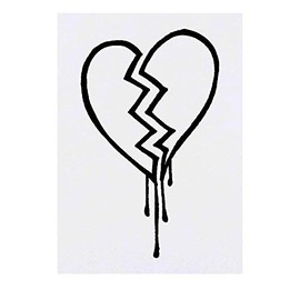 'Broken Heart' Temporary Tattoo - Water Resistant, Skin-Safe, Non-Toxic Transfer (TO00018151)