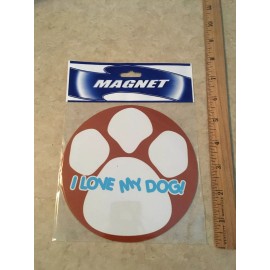 I LOVE MY DOG MAGNET DECORATION CAR TRUCK PAW FRIDGE MAN CAVE CHRISTMAS GAG GIFT