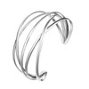 SELFWIMG Silver Bangle Bracelets for Women Chunky Cuff Bracelets Fashion