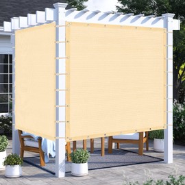 KANAGAWA Pergola Shade Cloth 12'X20' Outdoor Sun Shade Cover Canopy with Grommets KWGN02 90% UV Block Privacy Screen for Patio, Backyards, Patios, and Outdoor (Customized Available), Wheat