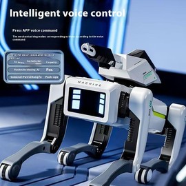 robot baby，New Smart Toy Robot Dog, Wireless Remote Control Dog, robot dog，AI Voice Control, Can Be Connected To A Mobile Phone, Can Dance, Programmable And Support Voice Commands, Full Of Science Fiction, Holiday Gift， - Color: The turret can launch a r