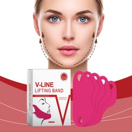 Pack of 5 V Line Lifting Mask for Double Chin, Double Chin Lifting Face Mask, Anti-Wrinkle V-Shape Mask, V-Shape Face Tape, Lifting Collagen Mask, Hydrogel Collagen Mask for Double Chin, Firmer