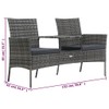 vidaXL Modern 2-Seater Patio Sofa with Tea Table - Weather-Resistant