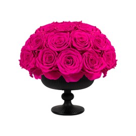 JoyFlower Preserved Flowers Vase Ceramic Decor, Eternal Flower Vases for Centerpieces, Forever Flower Decorations for Party Home Wedding Table Living Room Bedroom, Ceramic Flower Vase House Decor