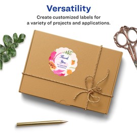 Avery Textured Scallop Round Labels, White, 2.5-Inch Diameter, Pack of 90 (8218)