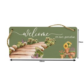 Welcome to Our Garden! Unique Home Decor Idea for Outdoor Lovers, Gardeners, and Grandparents - Ideal Present for Him, Her, or the Entire Family. (smlsgn-ds23-welcomegard)