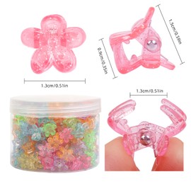 100Pcs Mini Flower Hair Clips Women Girls, Colorful Small Claw Clips Strong Grip Glitter Baby Hair Clip Cute Jaw Clips for Fine Hair Toddle Hair Accessories