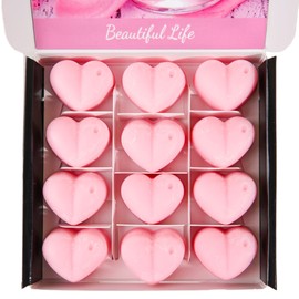 Beautiful Life Wax Melts | Strong Scented Wax Melt Gift Set | 12 x 6g Large Hearts | Hand Made in The UK | Vegan Friendly | Long Lasting Soy Wax Melt Sample Box