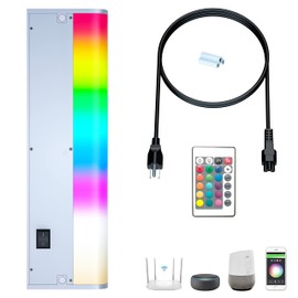 Hardwire Under Cabinet Lights Hardwired or Plug in Tasking Lighting White & RGB Color Changing Dimmable with Remote, Alexa, Google Enabled, Smart Under Counter Lighting Fixture for Kitchen (18 Inch)