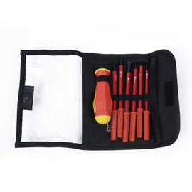 TOOLSTAR Insulated Screwdriver Set, 7 Pieces Magnetic PH Electrician Screwdriver Set, Multifunctional Opening Repair Precision Tool Set with Replaceable Blades