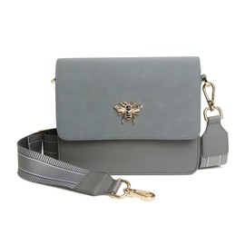 Alice Wheeler Vegan Leather Mini High-bury Crossbody Bag Bee (Slate)