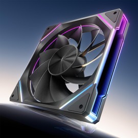 AsiaHorse AMICIPro 140mm ARGB PC Fans,Ultra-Quiet Operation <30dB, 1800 RPM HDB Bearings, 12 LED Lights, Aura SYNC Compatible for Enhanced Cooling and Visuals (Non-Illuminated Blade)