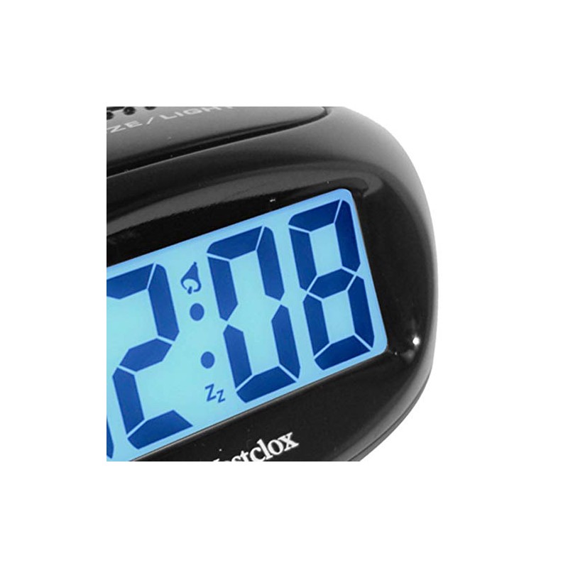 Westclox 70043X Large Easy-to-Read LCD Battery Alarm Clock, Black