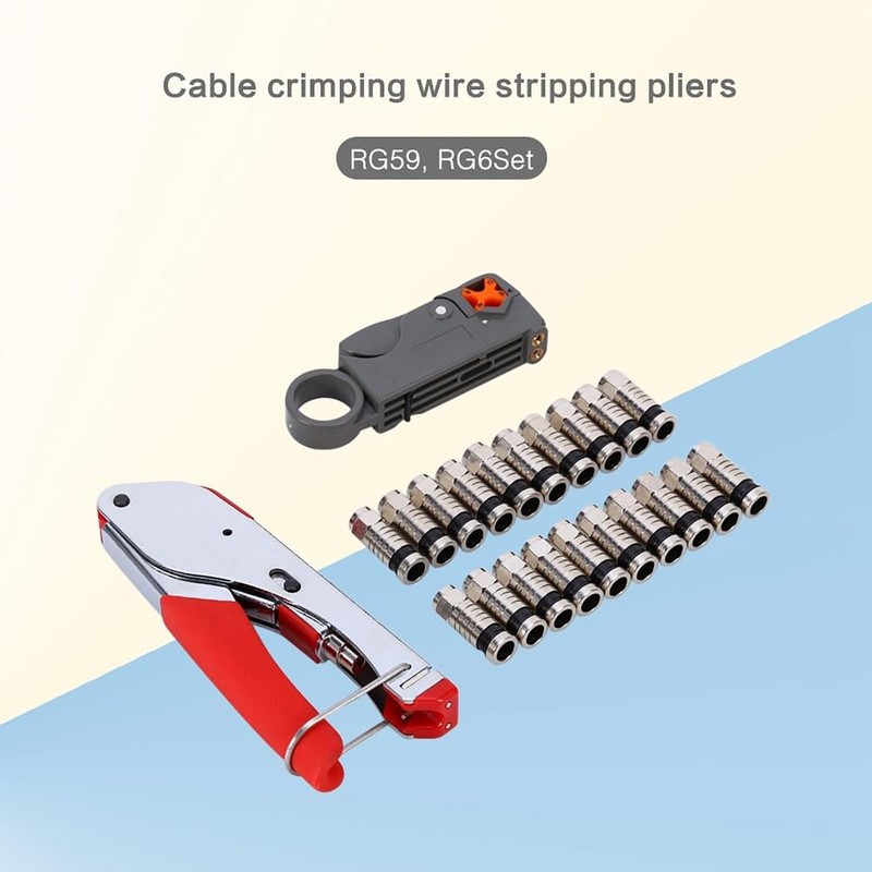 Tefola Crimpadora de cable coaxial Kit de herramientas de compresión