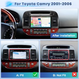 Inefala 2G 64G Stereo for Toyota Camry 2001-2006 with Navigation Screen CarPlay Car Stereo Android 13 9 Inch Touchscreen Compatible with Android Auto Backup Camera GPS FM RDS EQ 28UI