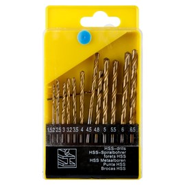 Lotsdonxia 13 Pcs Twist Drill Bit Set Metric Sizes 1.5mm-6.5mm High-Speed Cobalt Steel with Titanium Coating Durable Precision Tools for Metal Cutting and Woodworking
