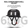 Vintage Motorcycle Half Helmet, Carbon Fiber Open Face Retro Motorcycle