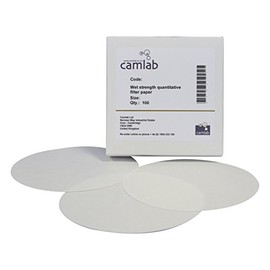 Camlab 1171180 Grade 51 [541] Quantitative Wet Strength Filter Paper, 110 mm Diameter (Pack of 100)
