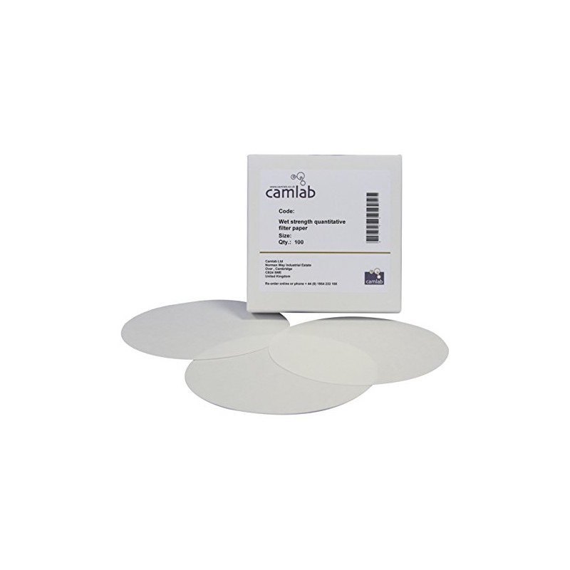 Camlab 1171180 Grade 51 [541] Quantitative Wet Strength Filter Paper,