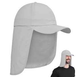 XL XXL Sun Hat for Men Women with Neck Flap UPF50+ Fishing Hat Wide Brim Outdoor Mens Sun Hat Baseball Cap for Neck Sun Protection Hiking Cycling Gardening Keep Cooling Light Grey