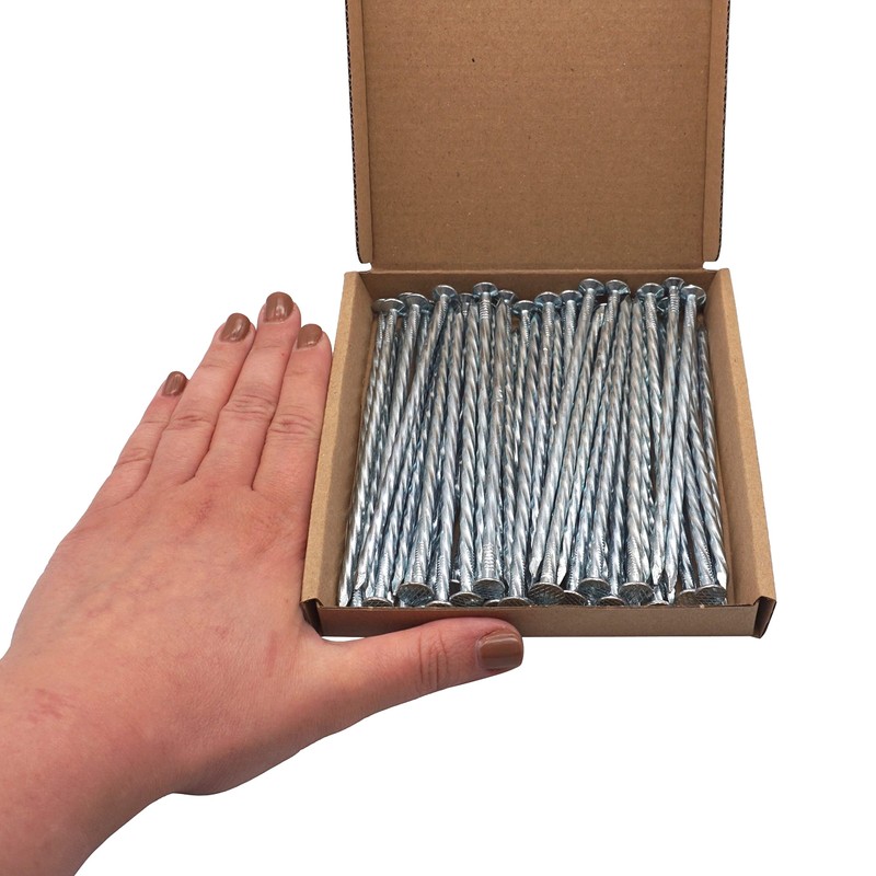 SKIR'CO (50 pcs) Square Twisted Steel Nails 4.0 x 120