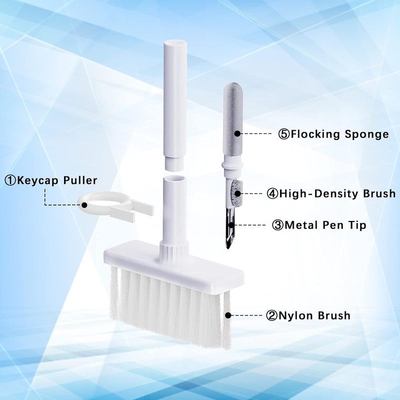 PeakTrend 5 in 1 Keyboard Cleaning Brush Kit,Multifunctional Earbuds Cleaner