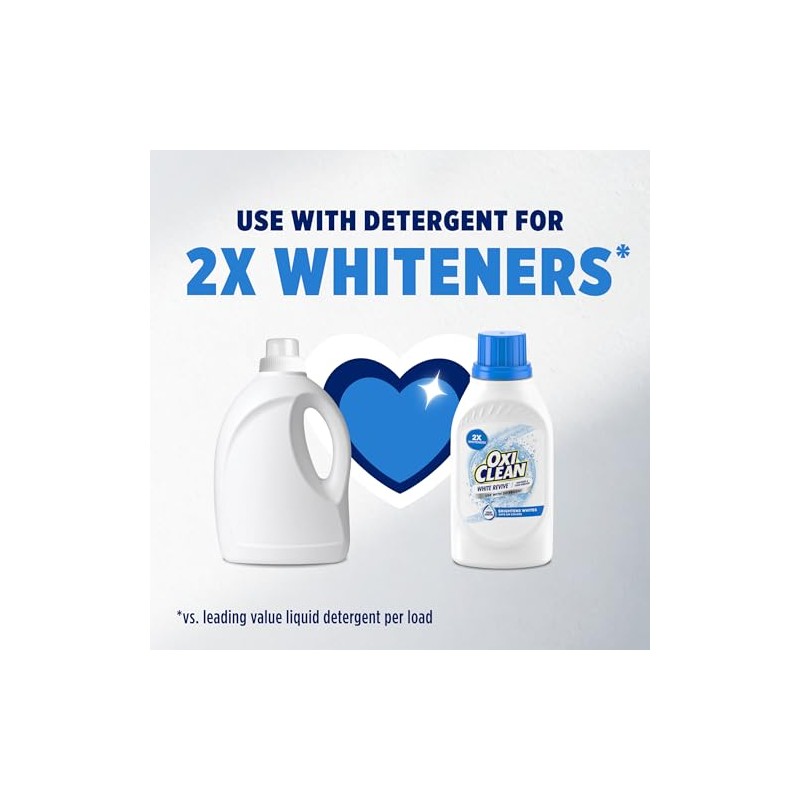 OxiClean White Revive Whitener & Stain Remover Liquid Additive, Water-Activated