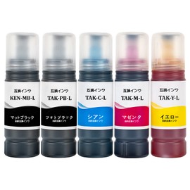 KETA-5CL EPSON Compatible, Kendama, Bamboo Dragonfly, 5 Color Pack, Compatible Ink Bottle, 1.8 Times Larger Capacity (KEN-MB, TAK-PB, TAK-C, TAK-M, TAK-Y), 2.4 fl oz (70 ml), High Color, Individual