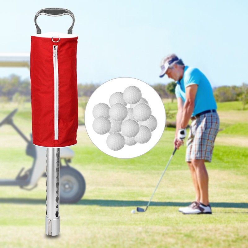 Aluminum Handle Portable Nylon Golf Pick Up Bag Picker Retriever