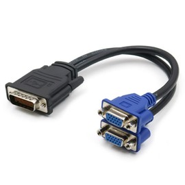 suckoo Graphics Card DMS 59pin to 2 Port VGA Cable Computer Host External vga Monitor TV Projector Adapter Converter Splitter 25cm Black