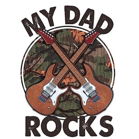 My Dad Rocks Sticker Music Guitar Band Camo Fathers Day (4 Inch)