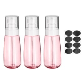 uxcell 3Pcs Small Spray Bottles, 100ml/3.4 oz Travel Size Spray Bottle Fine Mist Empty Refillable Travel Containers with Labels for Perfume Cosmetic Essential Oil (Pink/Clear)