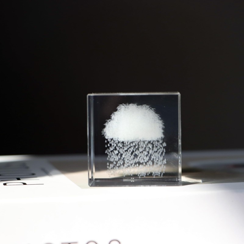K9 Glass 3D Cloud Paperweight Cube Crystal Art of Ornaments
