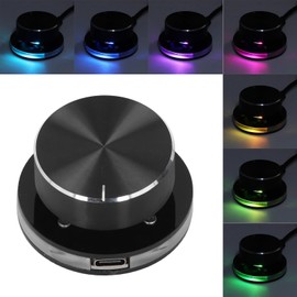 Audio Controller, Volume Knob Volume Control Knob USB Volume Control Knob with RGB Light for Android System PC Multimedia Type C External Media Adjustment Controller