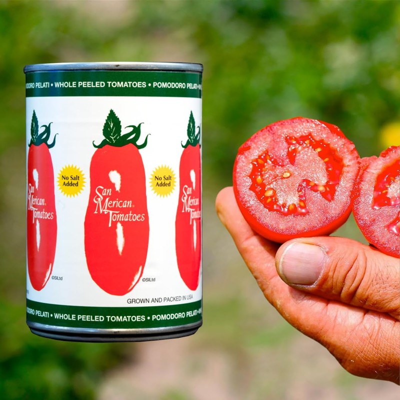 SMT San Merican Tomato No Salt Added Whole Peeled Tomatoes,